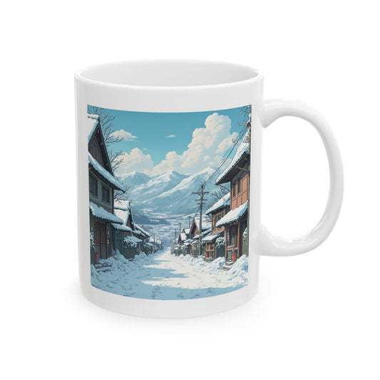 Snowy Mountain Town Mug